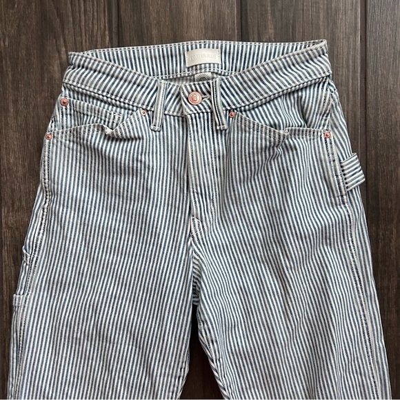 Porter Blue Peyton Striped Painters Jeans Sz 23 - Picture 4 of 9